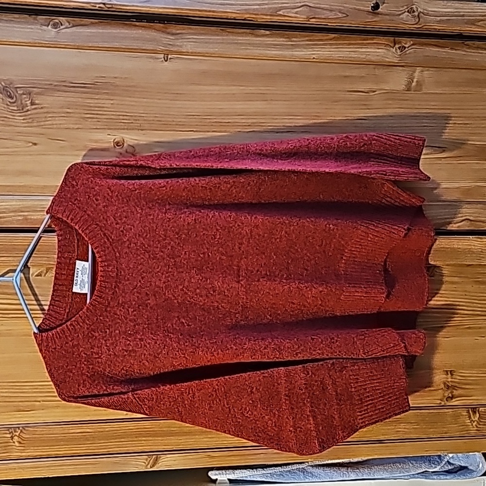 NWOT Old Navy Knit Pullover Sweater in Rusty Orange Crew Neck